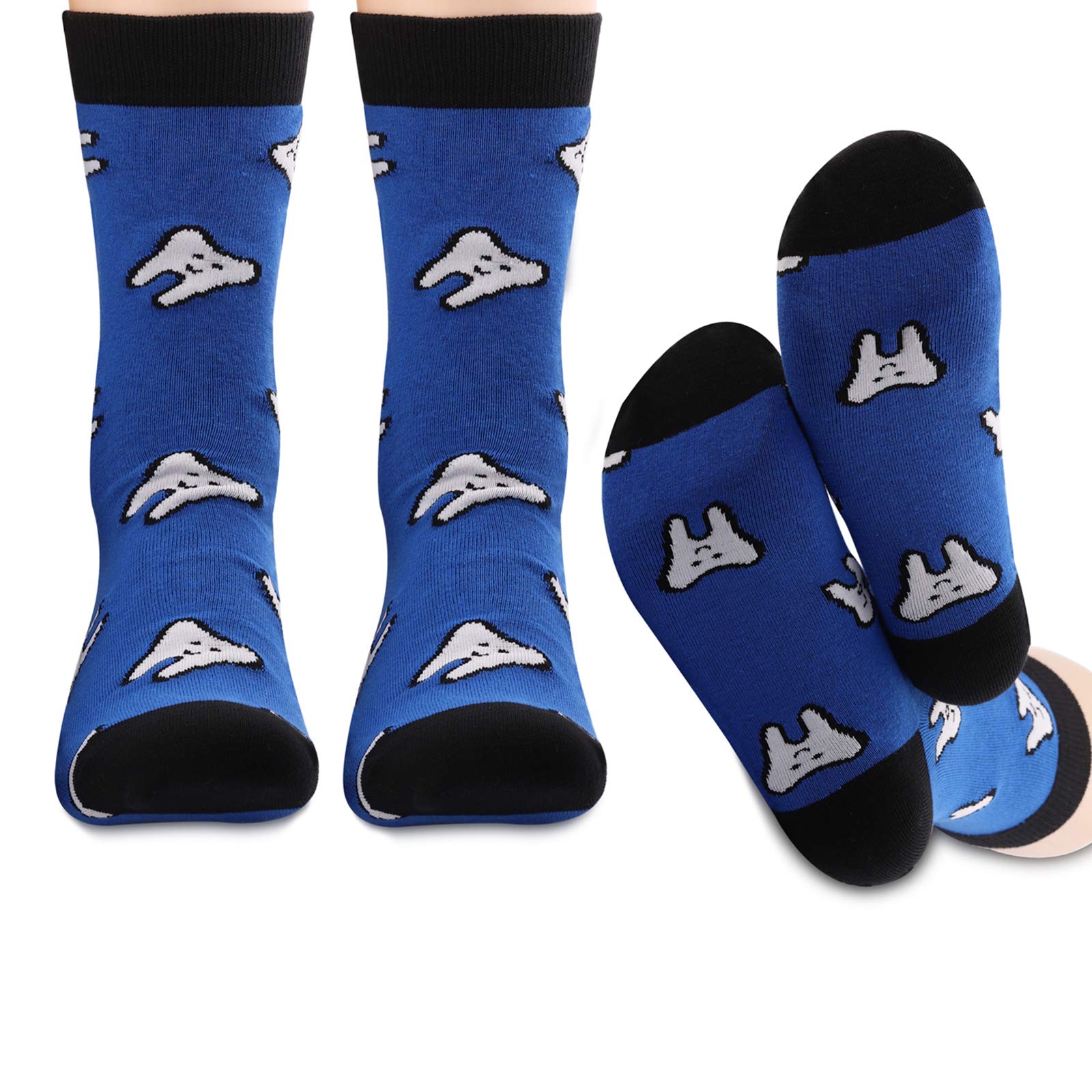 Bnql Women's Teeth Sock 2 Pairs S Dentist Socks Dental Gifts For Dental Hygienist Dental Assistant Gifts (Teeth Socks)