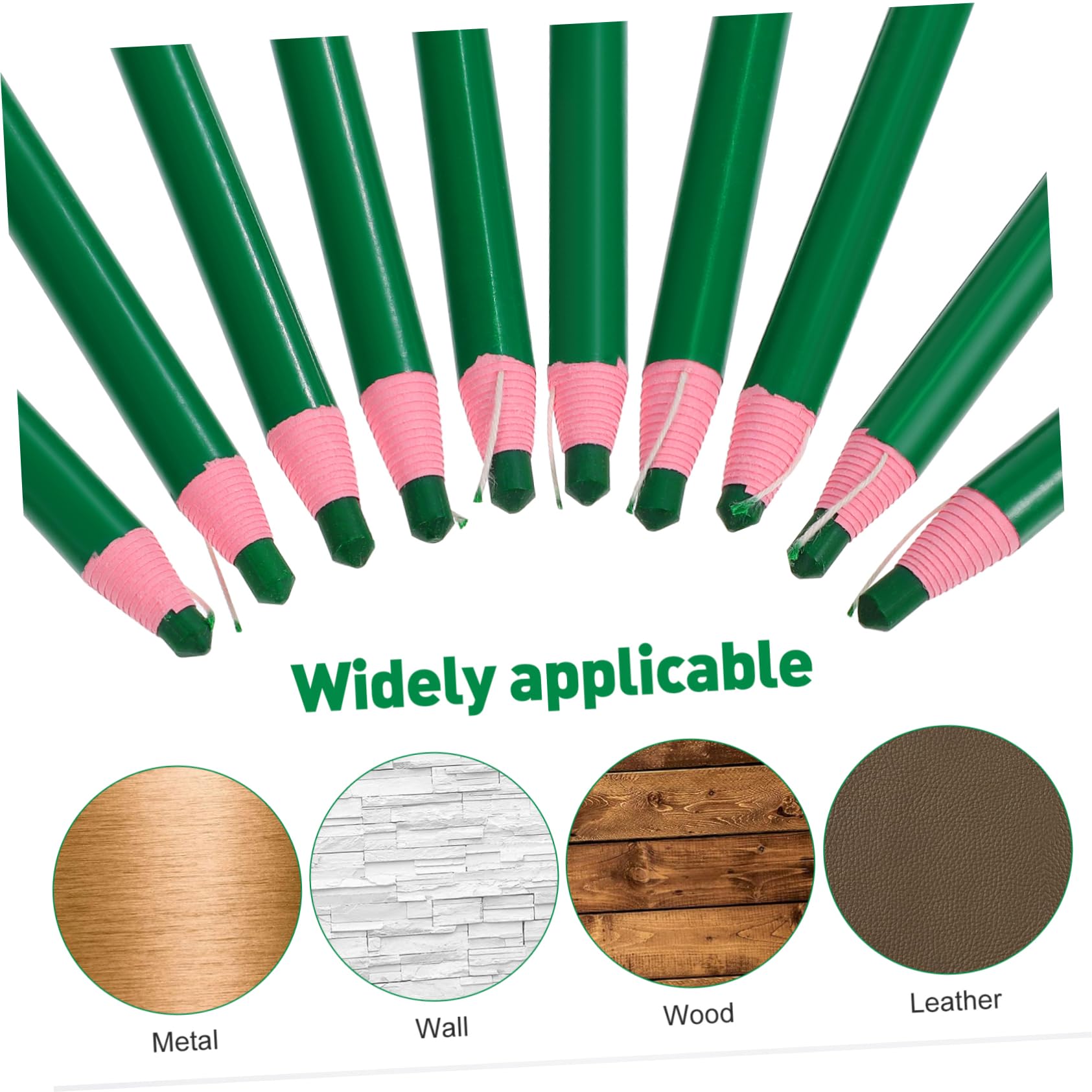 VILLCASE 24pcs Green Fabric Crayon Pencils Marking Pencils Wax Marker Pens Drawing