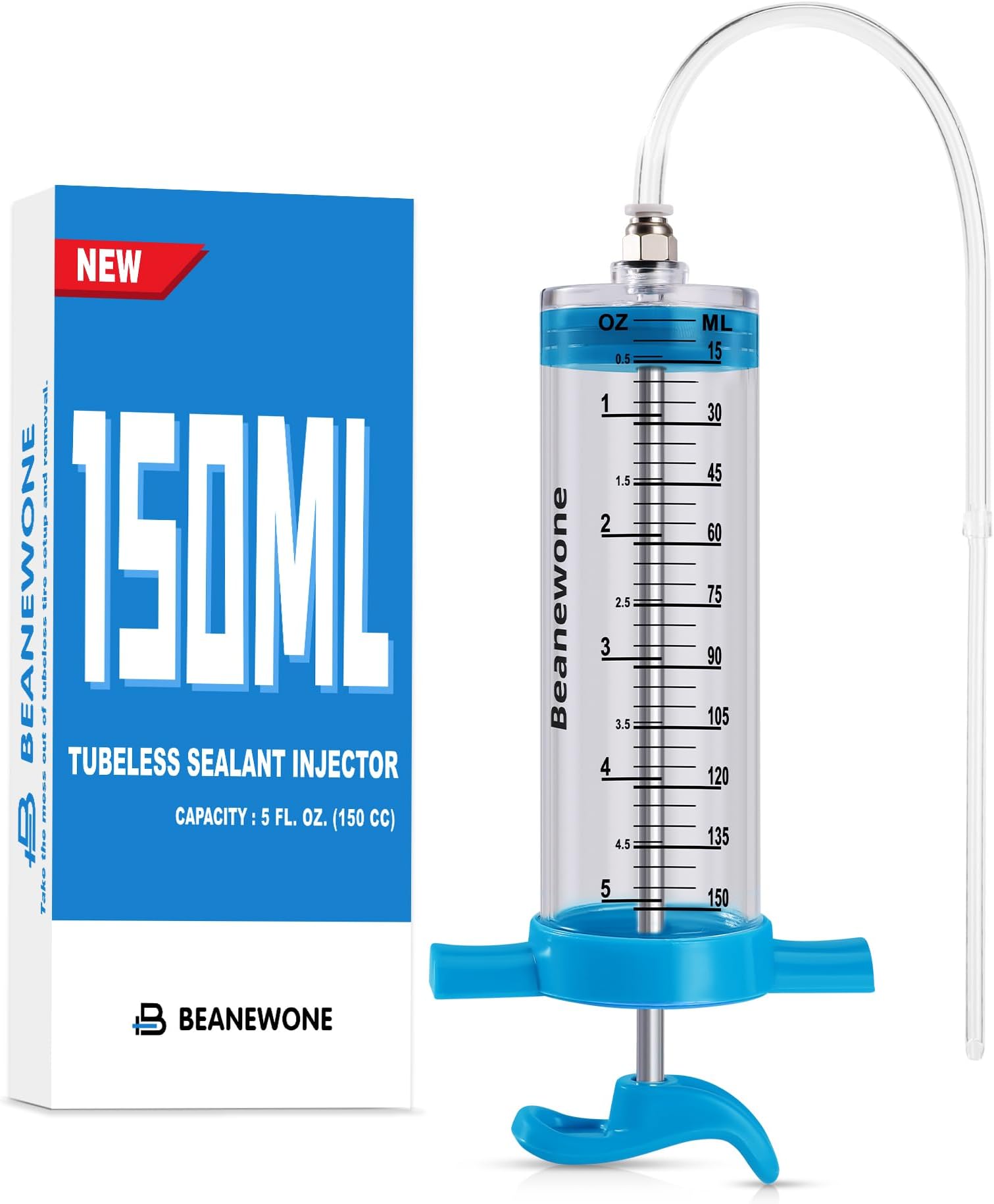 Bicycle Tubeless Tire Sealant Injector Syringe, Tubeless Sealant Injector Syringe for Tubeless Tyre Sealant and Stans No Tubes Tyre Sealant (150ml)