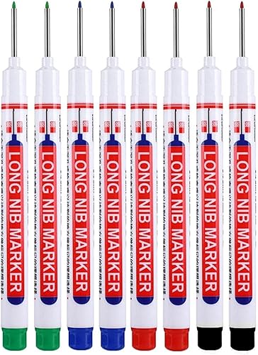 Miniatura 6 de Generic Marcadores de alcance profundo de cabeza larga rápida para carpintería, 8 uds
