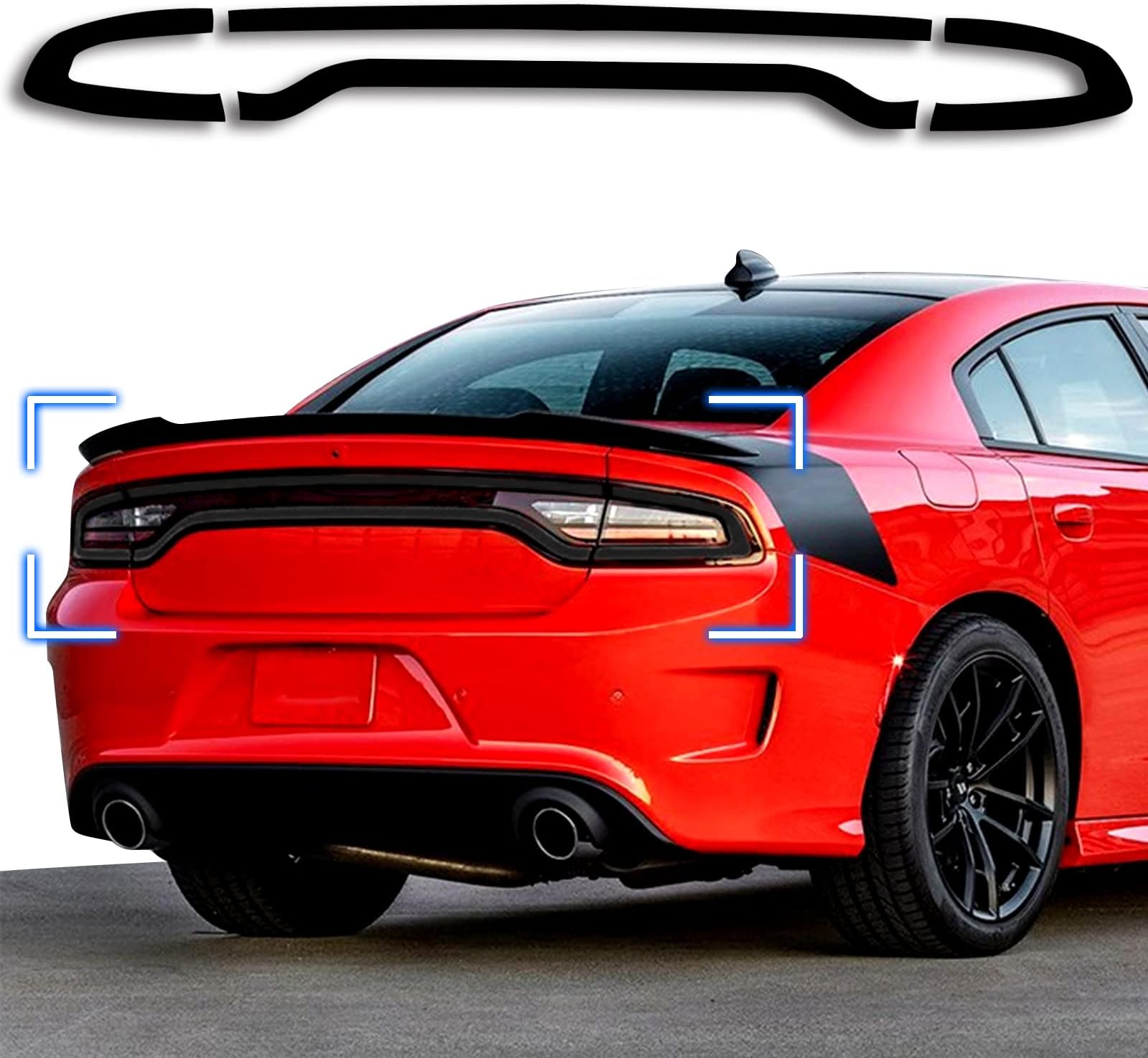 Precut Overlay Tint Kit Taillight Racetrack Film Fit for Dodge Charger 2015-2021 with Gloss Dark Smoke Wrap Cover Vinyl Decals Exterior Accessories