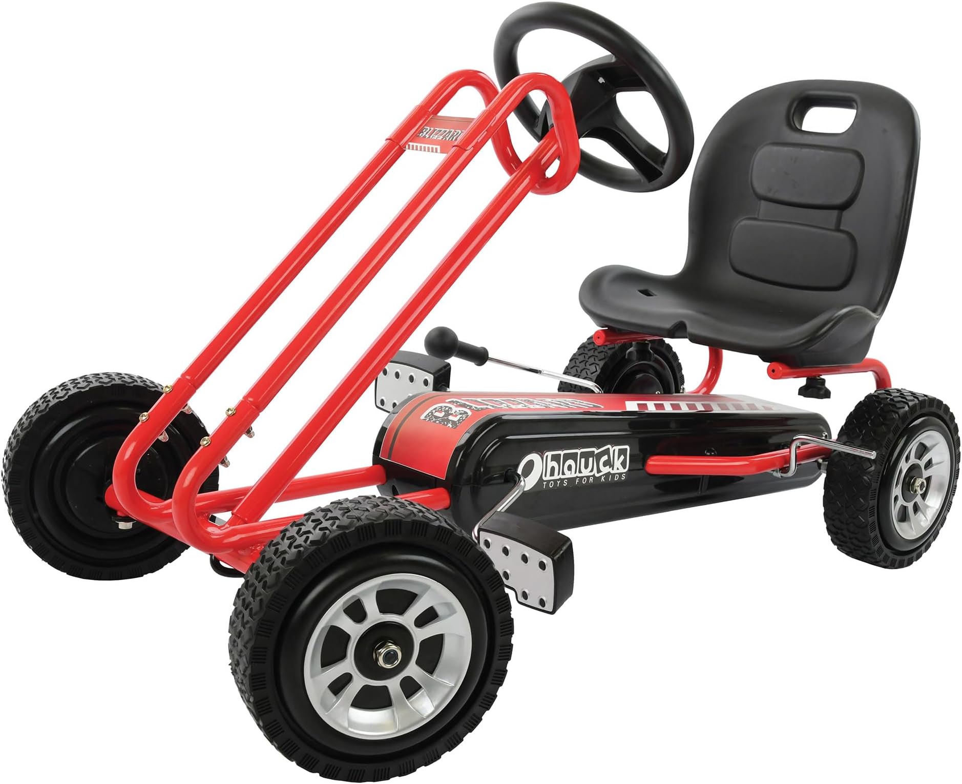 hauck Kids Pedal Go Kart, 4 Wheel Bike Cart, Ride for Ages 4-8, Red - Outdoor Bicycle Karts with Plastic Wheels for Boys and Girls