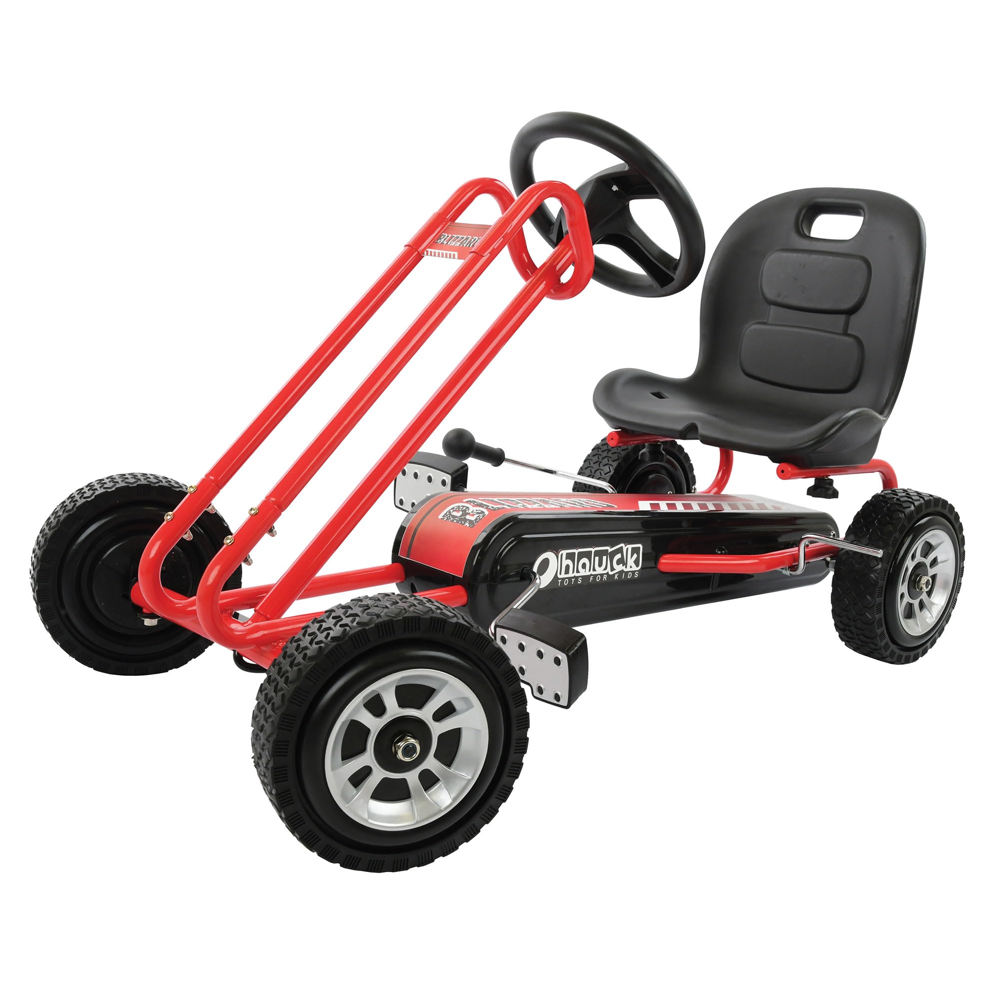 hauck Ride On Pedal Go Kart Toy w/ Adjustable Bucket Seat, for Boys & Girls Ages 4-8, Red