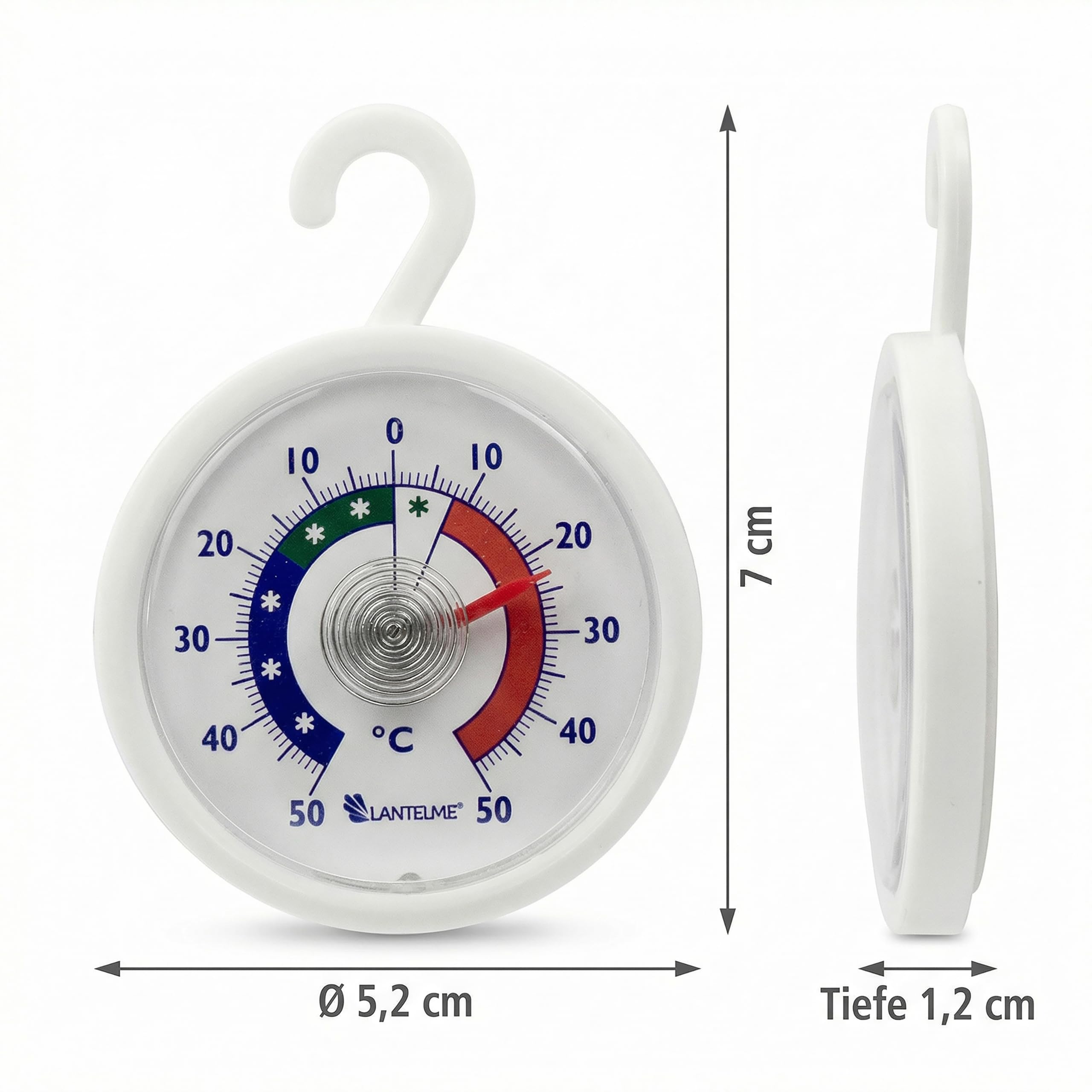 Lantelme Thermomètre monde 5 pièces thermomètre de réfrigérateur également pour crochet de congélateur et thermomètre de réfrigérateur autocollant 4951
