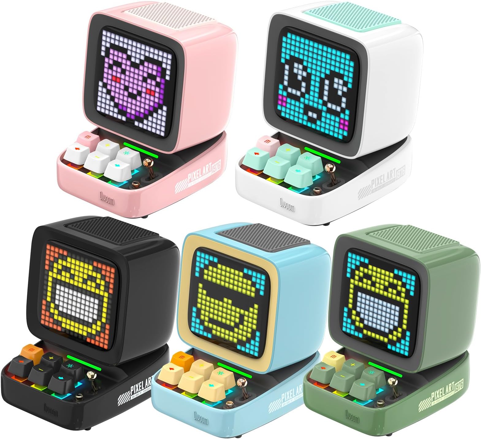 Ditoo Pixel Art Bluetooth Speaekr (Pink+Black+Green+Blue+White)