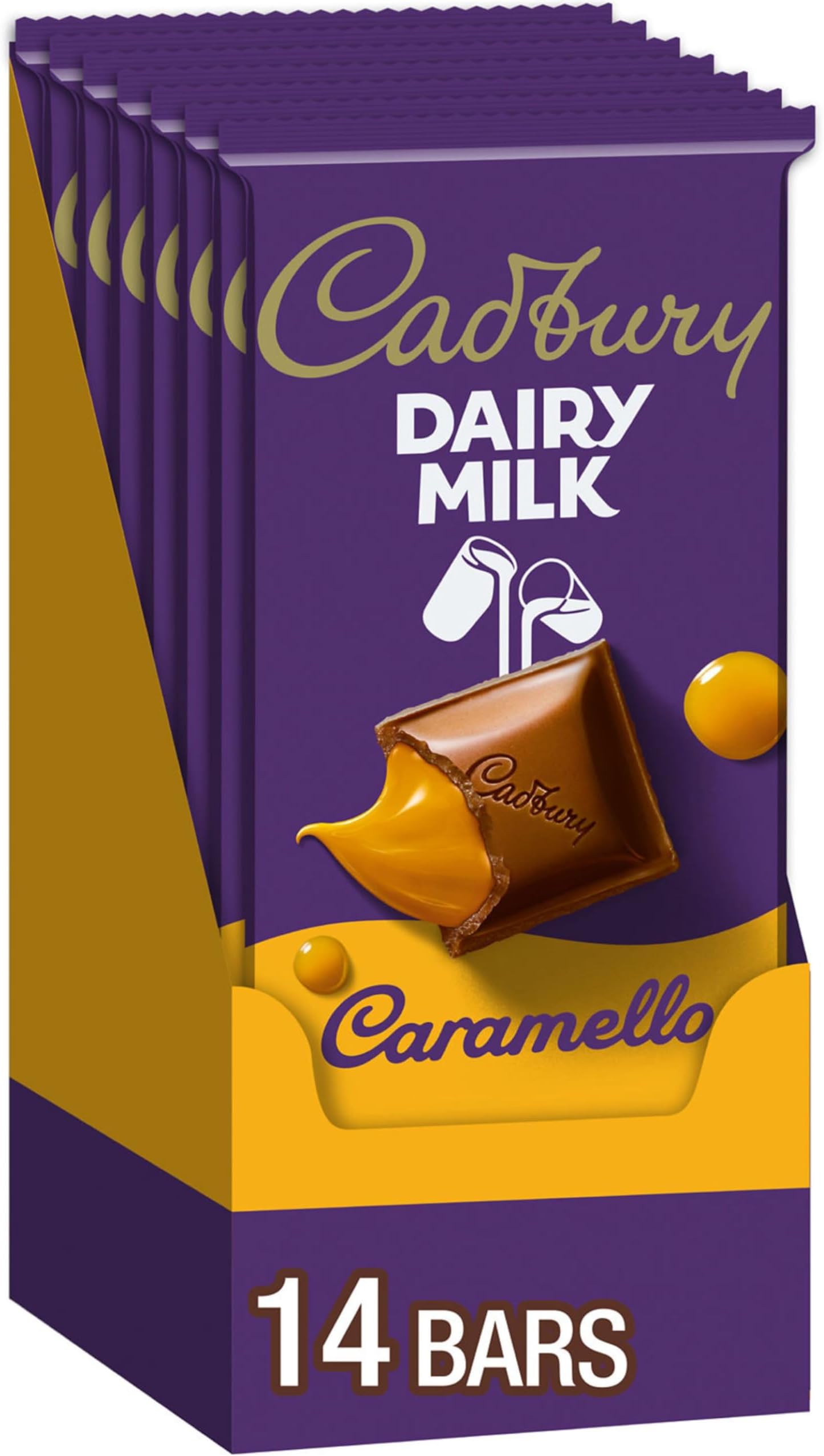 DAIRY MILK CARAMELLO Milk Chocolate Candy Bars, 4 oz (14 Count)
