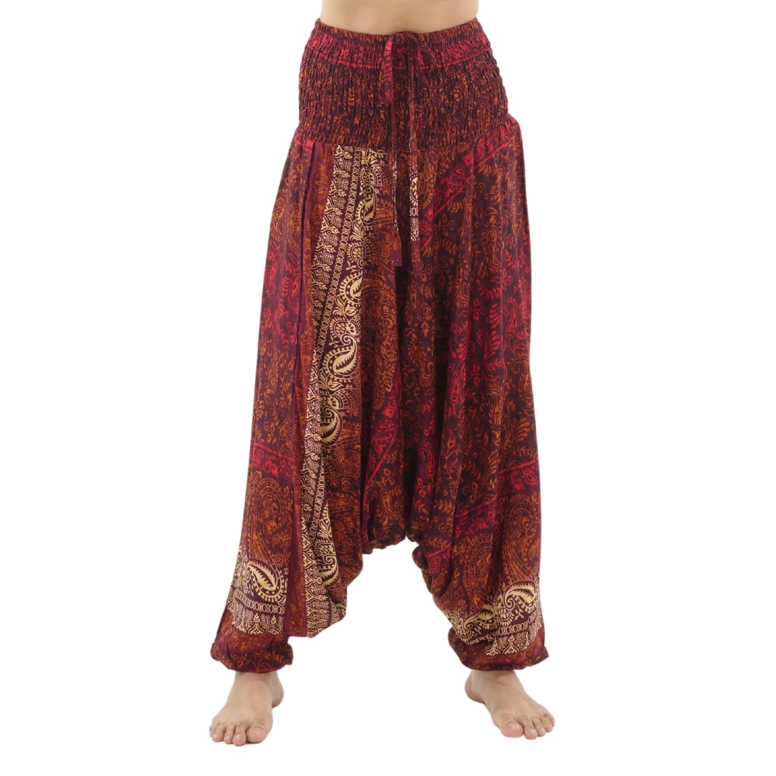 PANASIAM Aladinhose Indostyle - indonesische Haremshose, Yogahose, Sarouelhose, Goa-Hose, Pluderhose, Damen & Herren, Freizeit, Festival, 100% Viskose