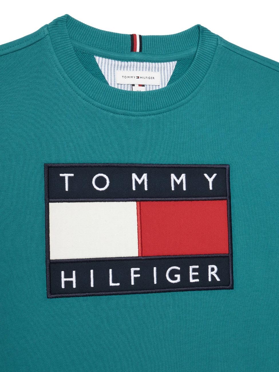 Tommy Hilfiger Felpa Bambino Unisex Heritage con Applique del Logo KS0KS00