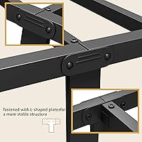 Vista 6 de Vengarus Marco de Cama de Metal, Marco de Cama Tamaño Full con Cabecera, Estructuralmente Estable, con Soporte de Listones de Acero Resistente