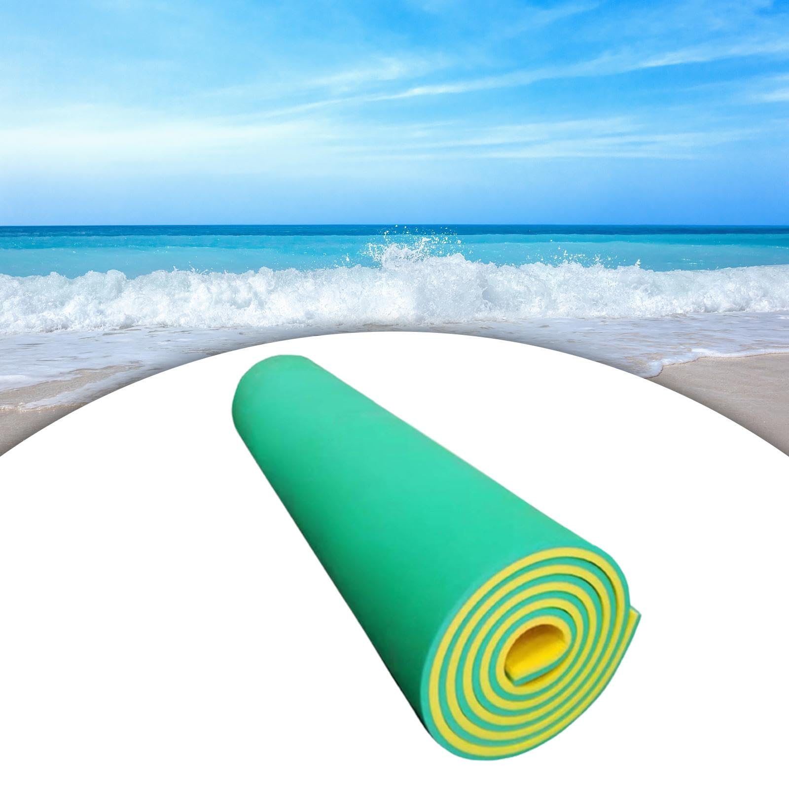 Tapis de Hamac de Piscine pour Adultes, Matelas Gonflable pour Lac, Rivière Ou Plage, Jaune et Vert