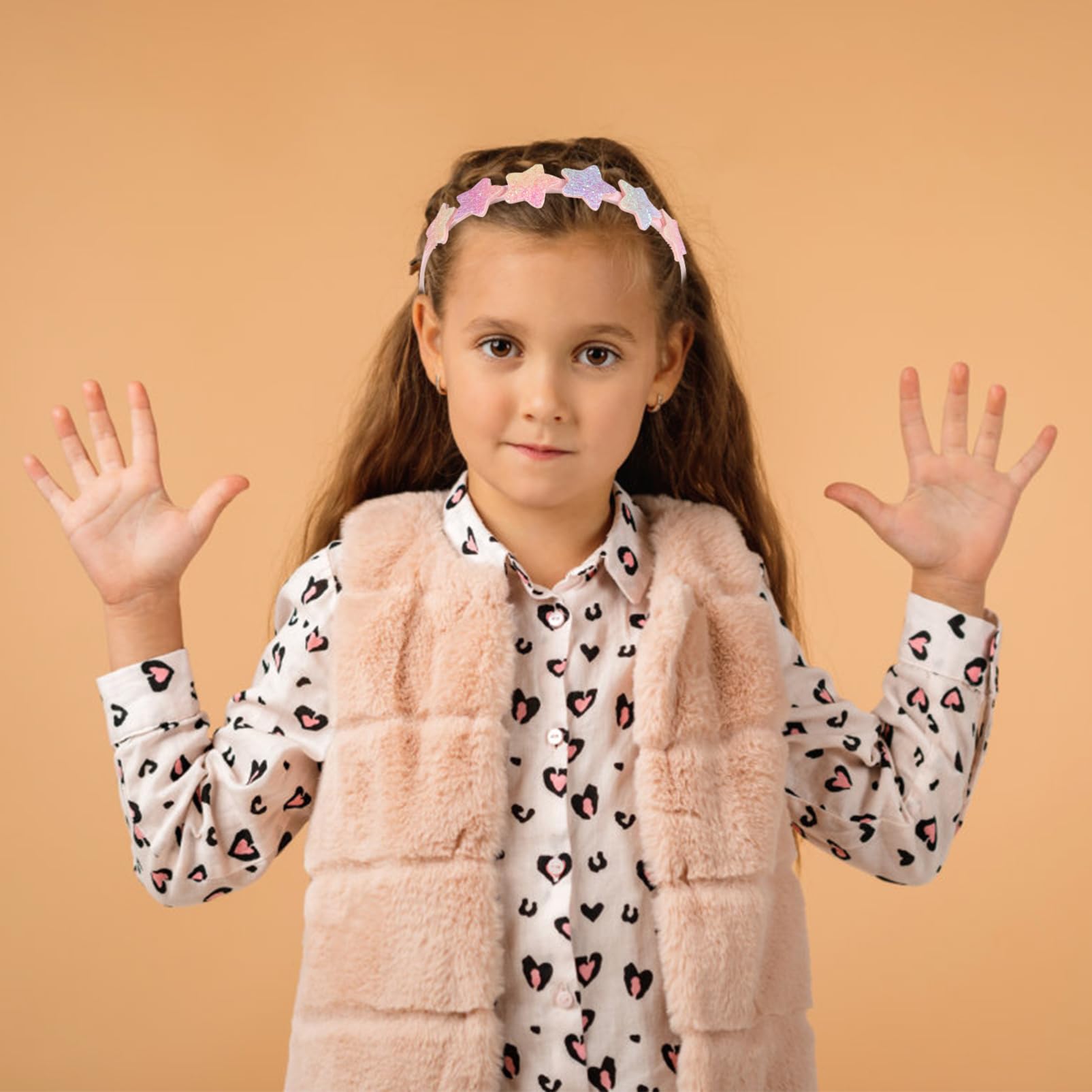 Housoutil 16pezzi Cerchietti Colorati Per Bambine Con Cuori e Stelle Da Fasce Per Perfetti Per Compleanni e Feste Accessori Per Ragazze Agli Anni