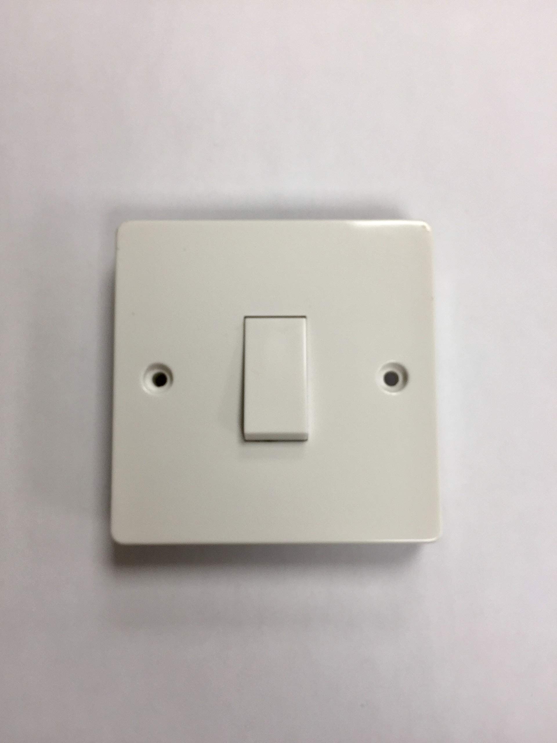 White Single Gang Light Switch 1 Gang 1 Way 10Ax