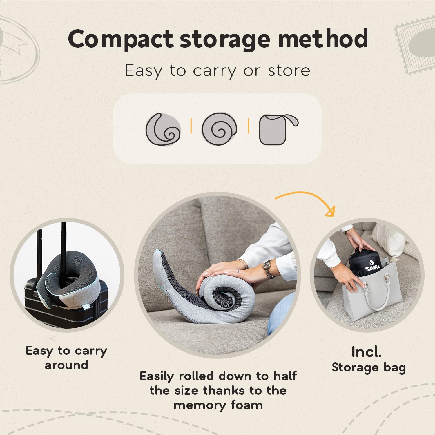 Oreiller De Voyage Ergonomique En Mousse à Mémoire De Forme Pour Adulte Coussin De Voyage Compact Et Reglable Gris 97037670