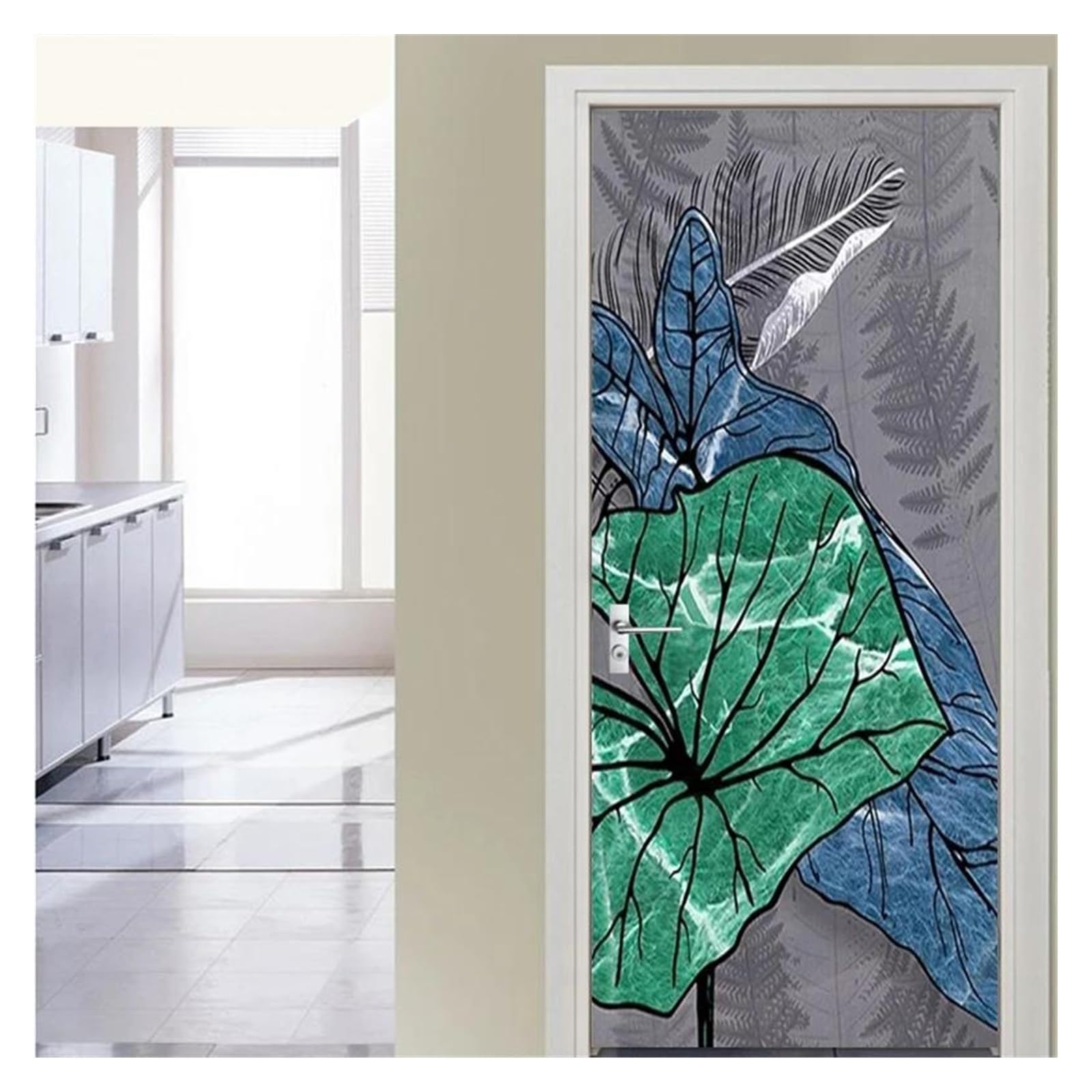 Décoration murale sticker autocollant PVC imperméable pour relooker une porte de chambre