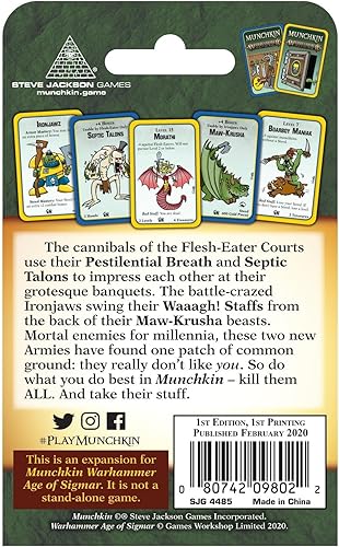 Miniatura 4 de Steve Jackson Games Munchkin Warhammer Age of Sigmar: Juego de cartas de muerte y destrucción (expansión) | 112 cartas | Juego familiar | RPG de