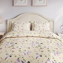 haus & kinder 144 TC Pure Cotton Bedsheets King Size Bed Sheet for Double Bed with 2 Pillow Covers-Bold Floral Bedsheet, Beige