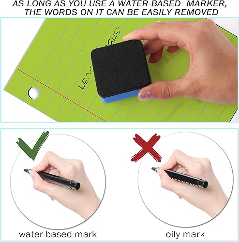 Miniatura 6 de Crtiin Juego de sábanas magnéticas de 6 piezas para refrigerador de 8 x 10.5 pulgadas, colorido juego de sábanas magnéticas de borrado en seco con 6