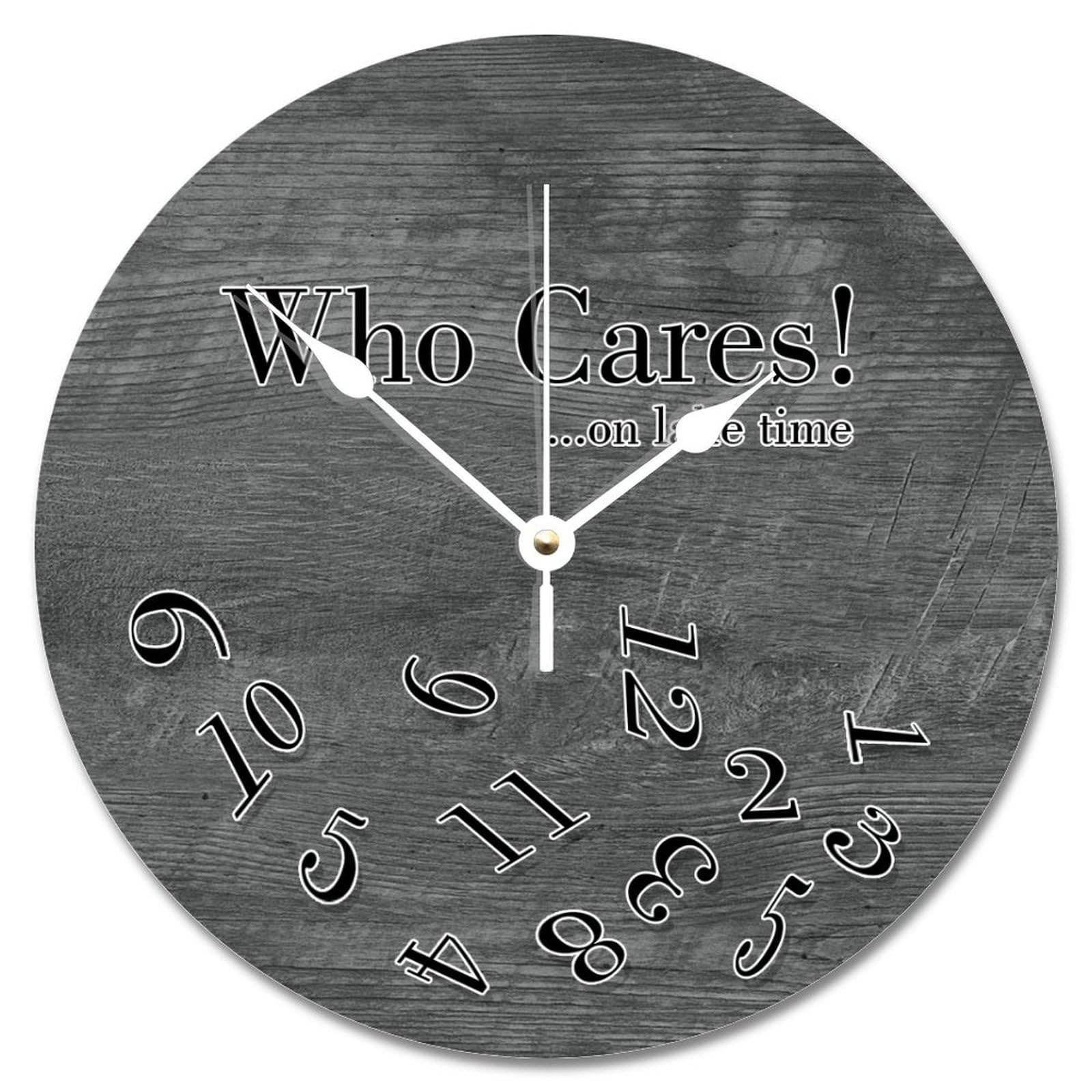 Horloge murale en bois dégradé gris 30cm pour ferme et bureau
