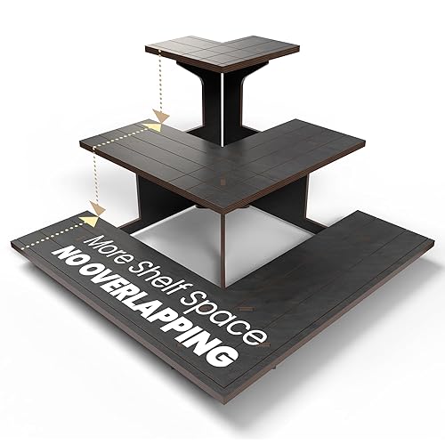 DS THE DISPLAY STORE Corner Black Wooden Tiered Display Stand