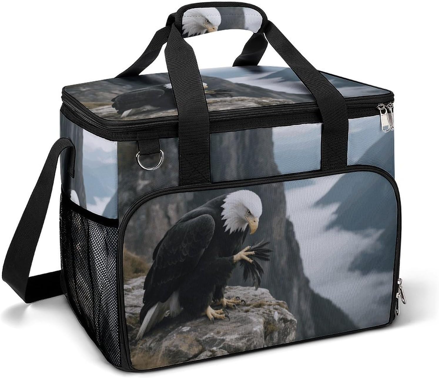 Insulated Picnic Backpack Tote Bag, Large Capacity 30L Eagle Cooler Bag Leakproof Beach Bags Portable Lunch Box Waterproof Picnic Basket for Beach Camping BBQ