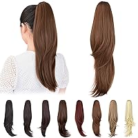 Vista 38 de Extensión de cola de caballo negra, extensiones de cabello con clip de cola de caballo de 20 pulgadas, extensiones de cabello largo y rizado