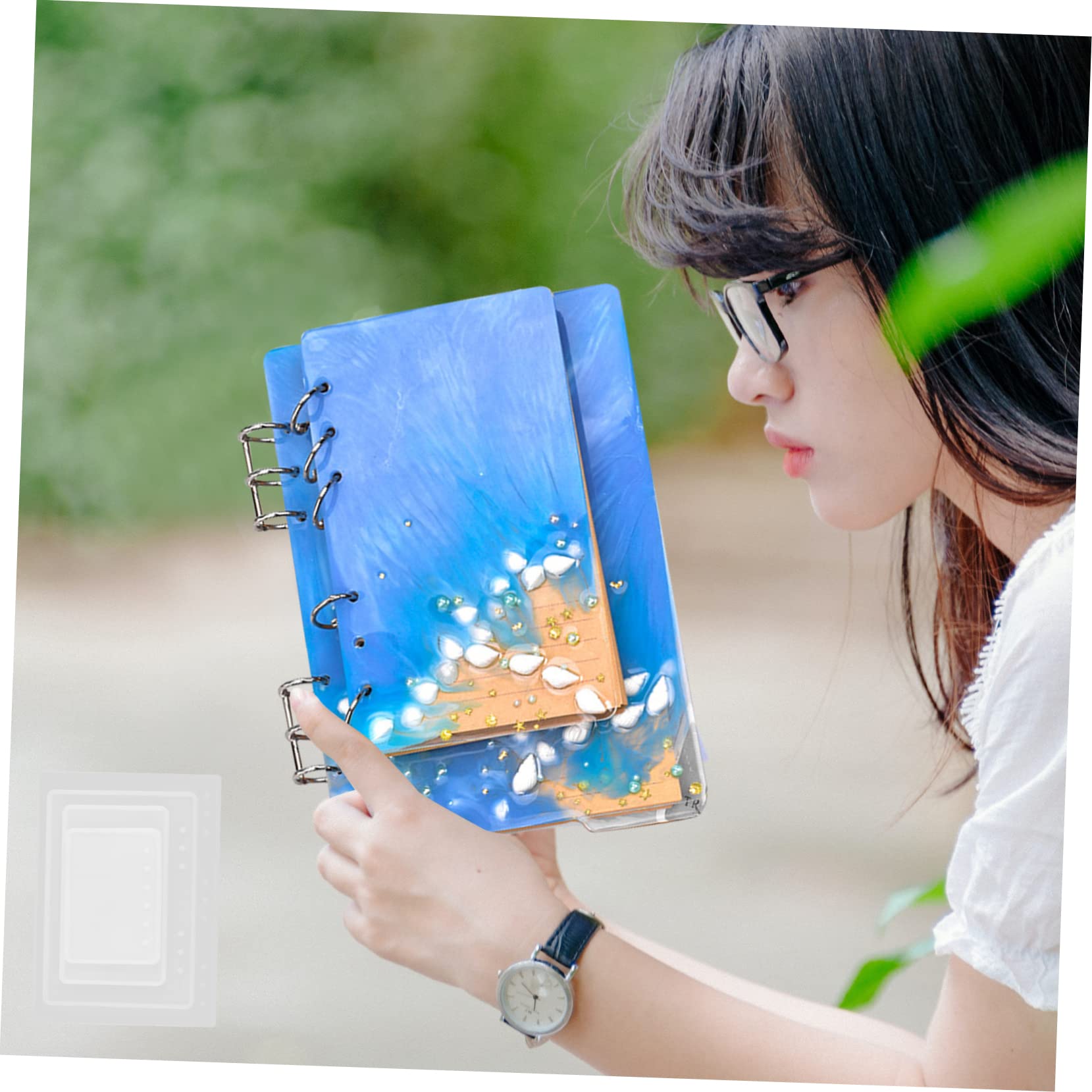 Anneome Moule en Silicone pour Carnet de Notes B5 A6 A7 DIY Résine Époxy Couverture Cristal Flexible et Facile à Nettoyer Artisanat Personnalisé Bricolage Créatif