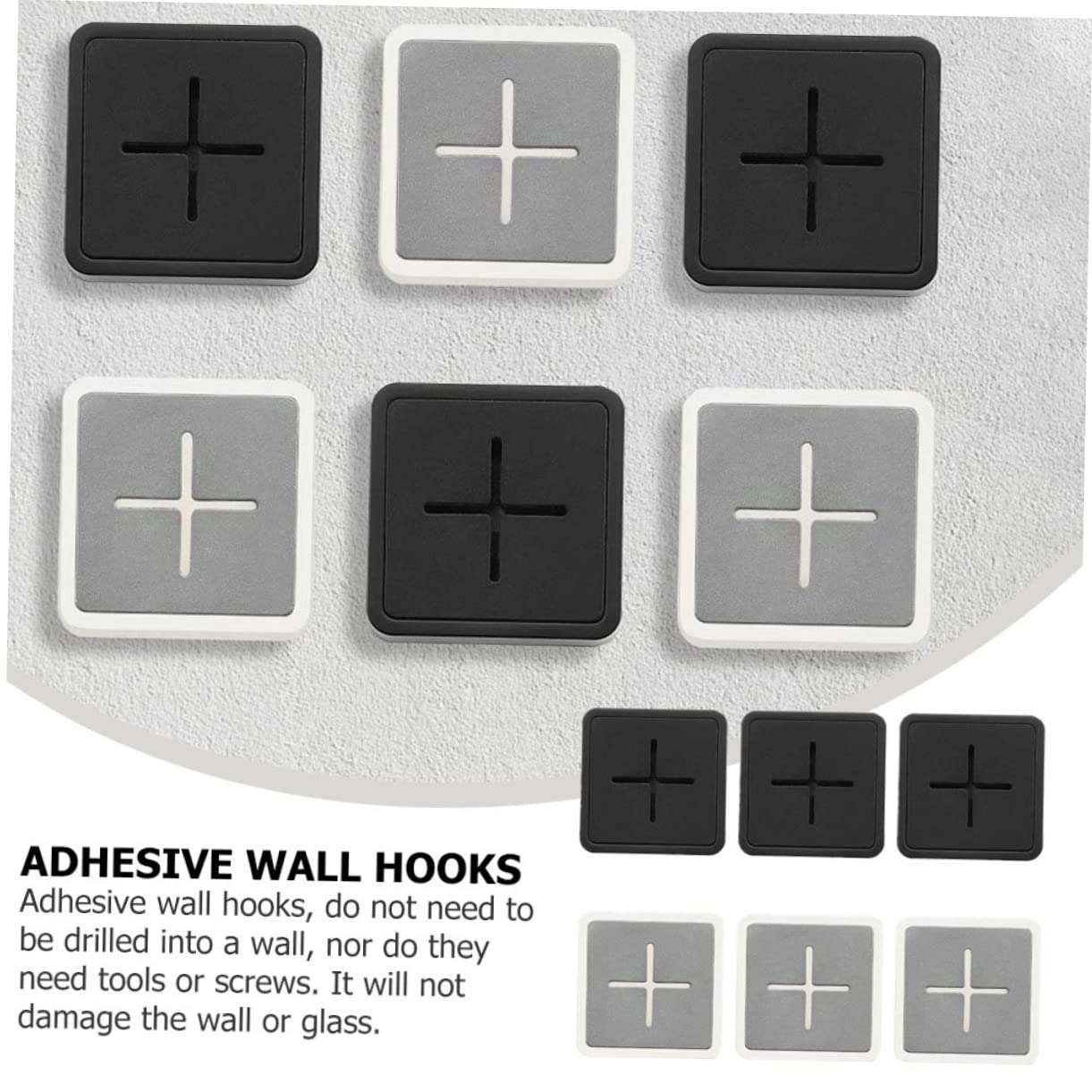 Housoutil Juego De 3 Perchas Autoadhesivas De Abs Para Toallas De Cocina Y Baño Ganchos Modernos Para Toallas De Té Ganchos Adhesivos Para Colgar En La Pared 6 Unidades X 3