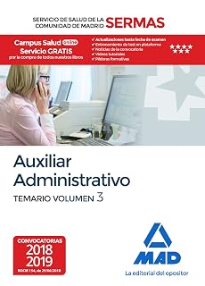 Auxiliar administrativo del servicio de salud de la comunidad de madrid. Temario volumen 3