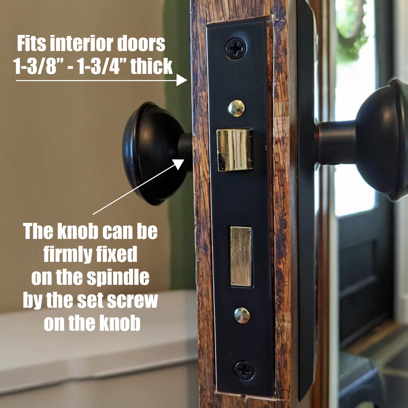 Antique Skeleton Key Door Knobs - Mortise Lock Set -5