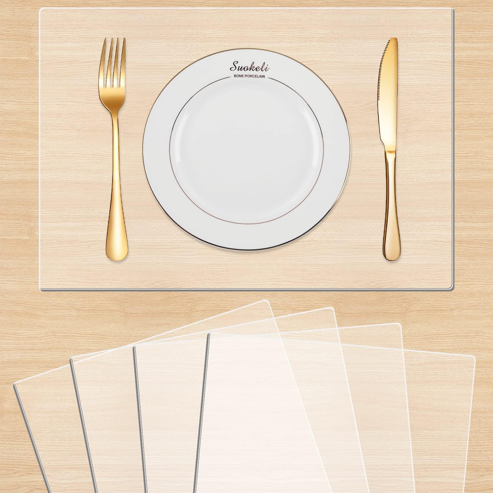 CounterArt Clear Acrylic Placemat, Set of 2 Home & Kitchen