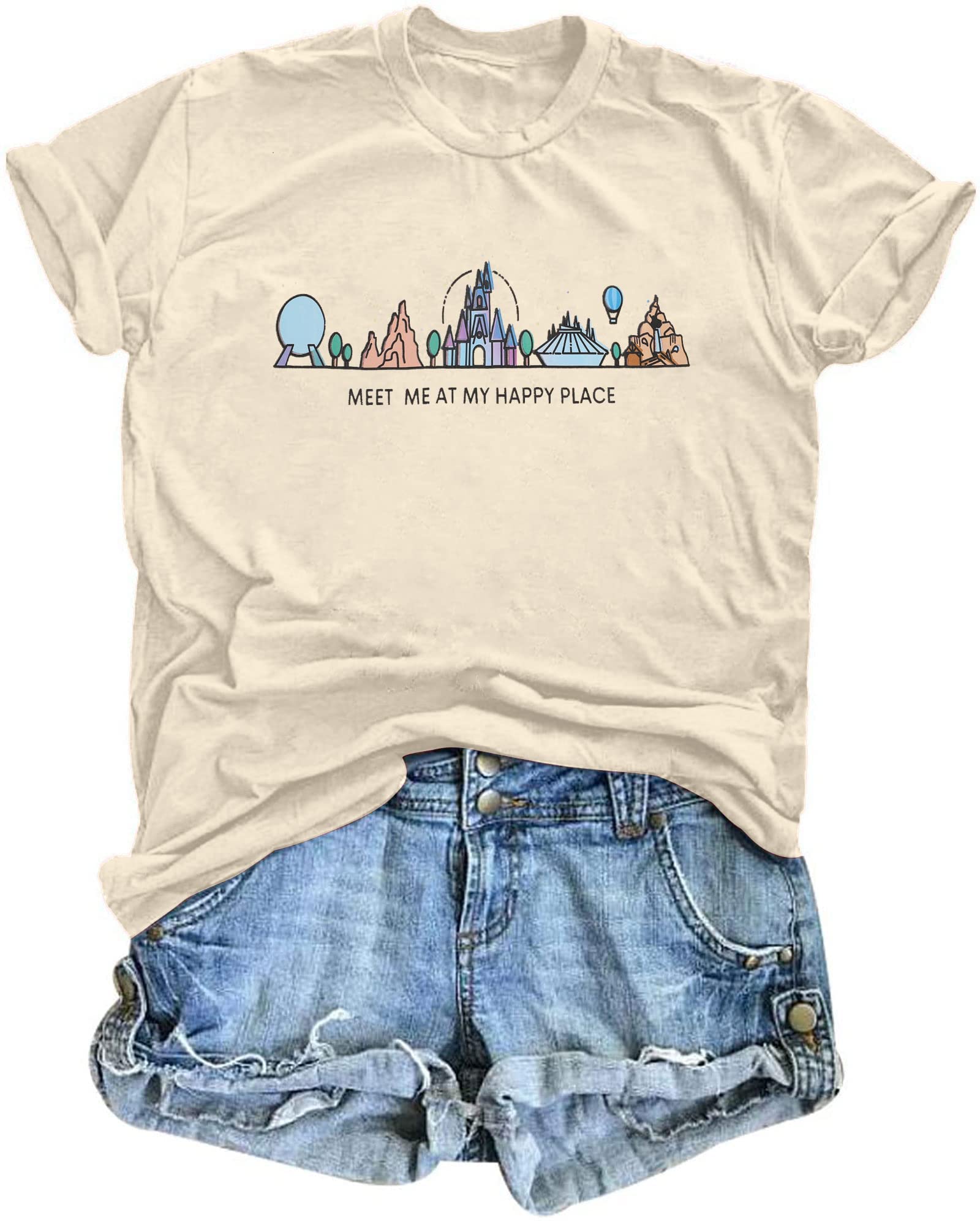 Womens World Traveler Shirt Magic Kingdom Graphic Tee shirt Matching Trip Shirts Family Vacation Clothes Tops