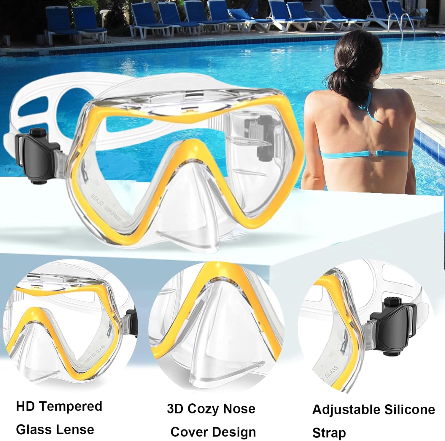 Snorkeling Gear for Adults,Dry-Top Snorkel Mask Set with Carry Bag,180° Panoramic View, Anti-Fog Anti-Leak Tempered Glass Diving Mask,Adjustable Snorkel Kit for Scuba Diving,Swimming,Snorkeling Travel - Image 4