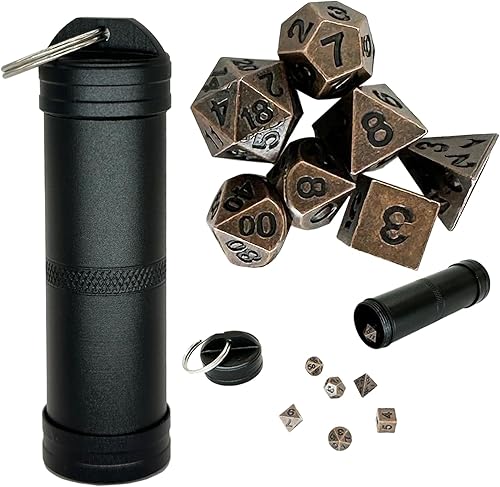 Mini juego de dados DND, mini dados de metal portátiles DND, accesorios de llavero, perfecto para mazmorras y dragones, juegos de rol de mesa y
