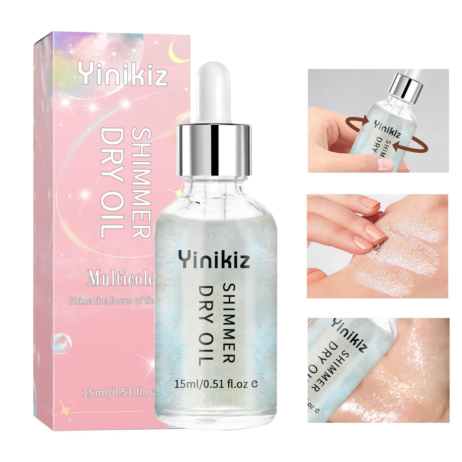 Lumiscent Brillo de piel para cuerpo, aceite de brillo corporal,Aceite iluminador para rostro seco de 15 ml - Aceite brillante para el cuerpo, iluminador facial brillante, maquillaje resaltador de