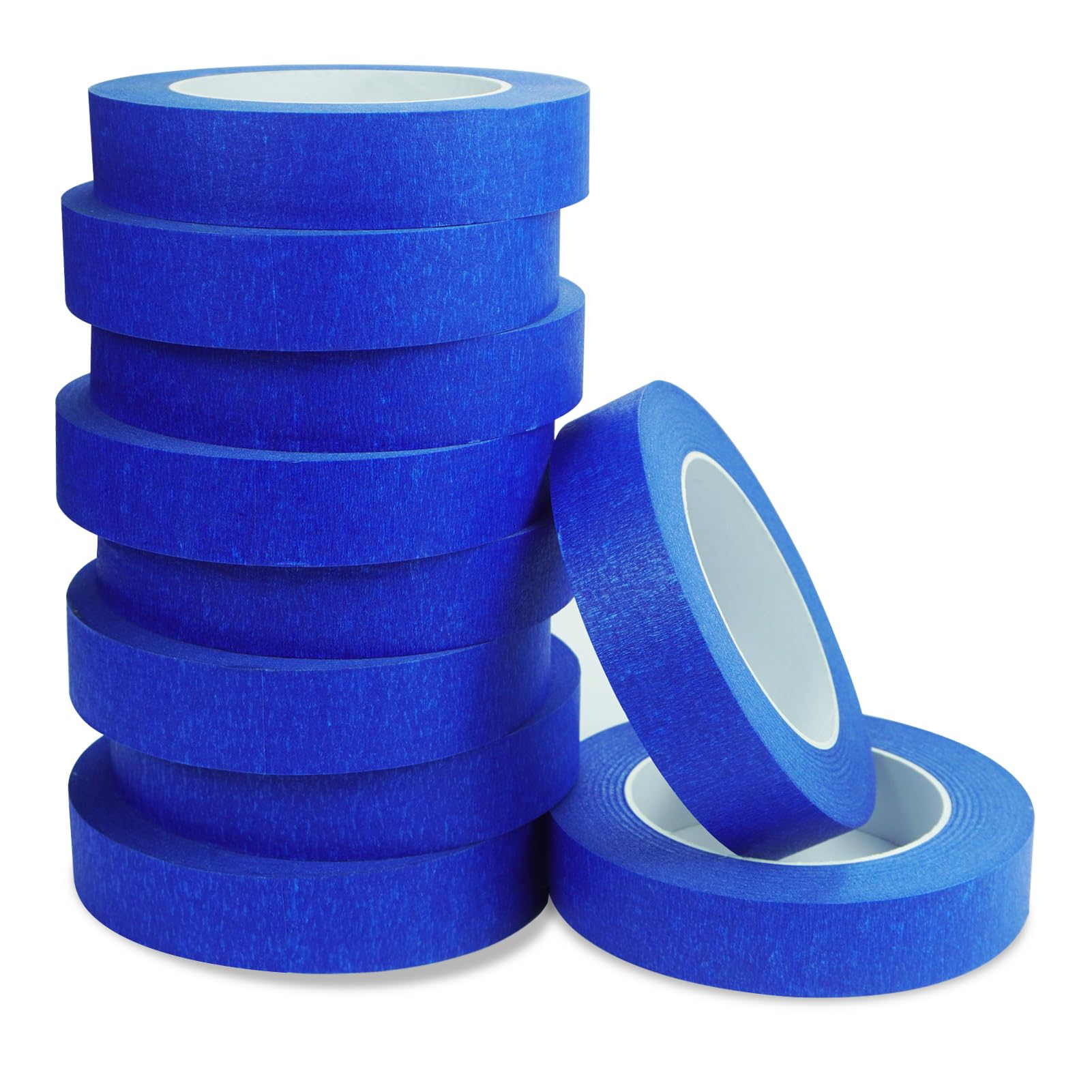 KAKAMINA Painters Tape, 10 Packs 24mm X 50m Blue Masking Tape for General Purpose Use, Painting, DIY Crafts, 500m In Total.