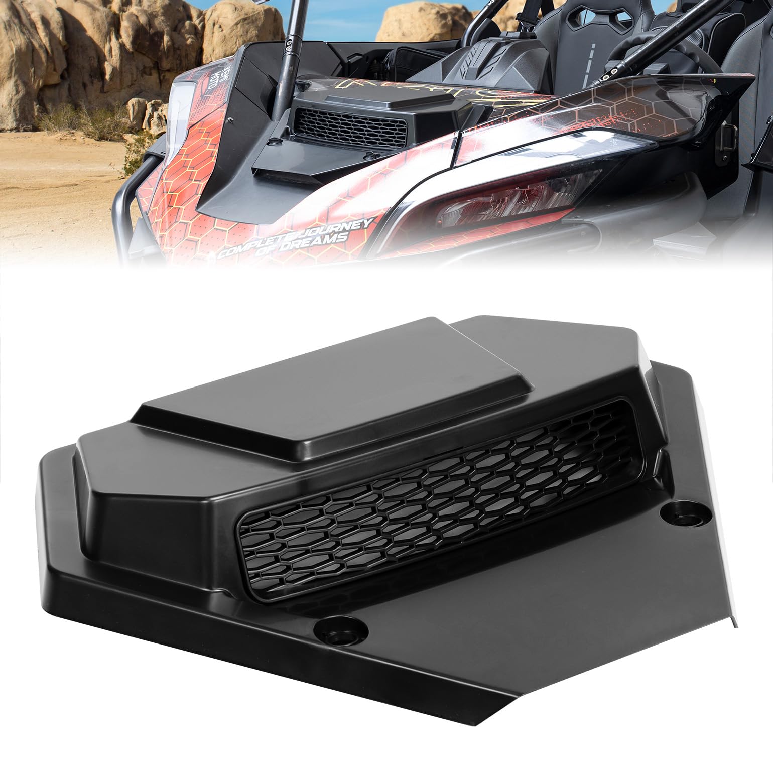 KEMIMOTO UTV Turbo Hood Scoop Compatible with CFMOTO ZForce 950 HO HOEX 2020-2024 / CFMOTO ZForce 950 Sport 2020-2022, Mesh Ventilation Sleek Cool PP Material Front Hood