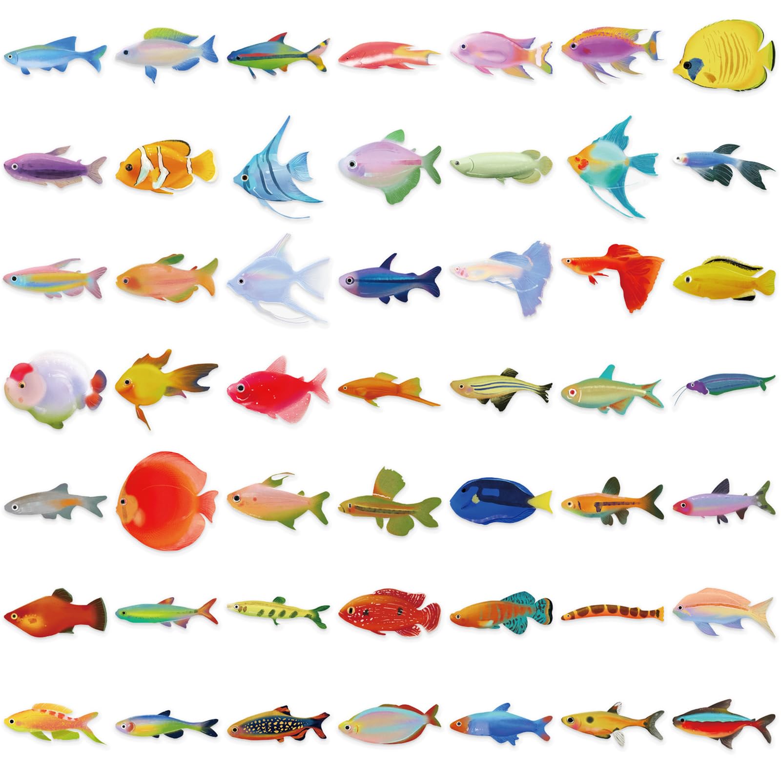 fexxkg 50 Sheets Sea Animal Aesthetic Fish Decal Fish Decorative Oceans