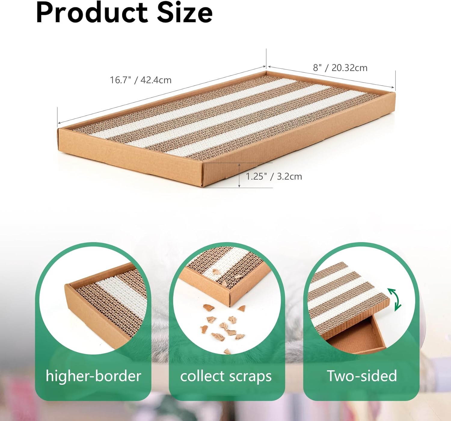 review Cat Scratching Pads 3 Pieces Cat Cardboard Scratcher Pad Scratching Post Easy for Cat Cardboard,Cats Scratch,Cat Scratching Post Double Sided Design Indoor Toy for Medium/Small Cats (3pcs)