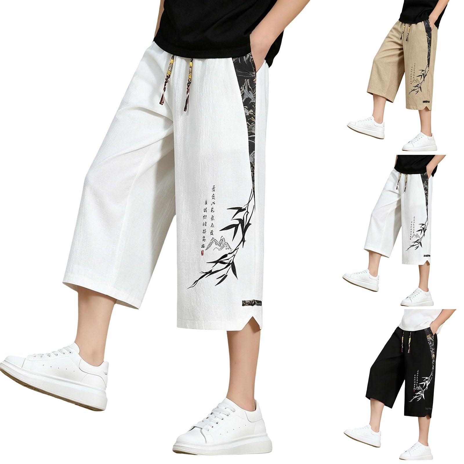 Freizeithose Herren Losse Fit Stretch : 3/4 Hose Japanischen