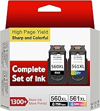 INKYEAH 560 561 XL Ink Cartridges Replacement for Canon 560 561 Ink Cartridges Original, PG-560XL/CL-561XL High Yeild Printer Cartridges for Pixma TS5350 TS7450 TS7451 TS5350a TS5351 TS5352 TS5353