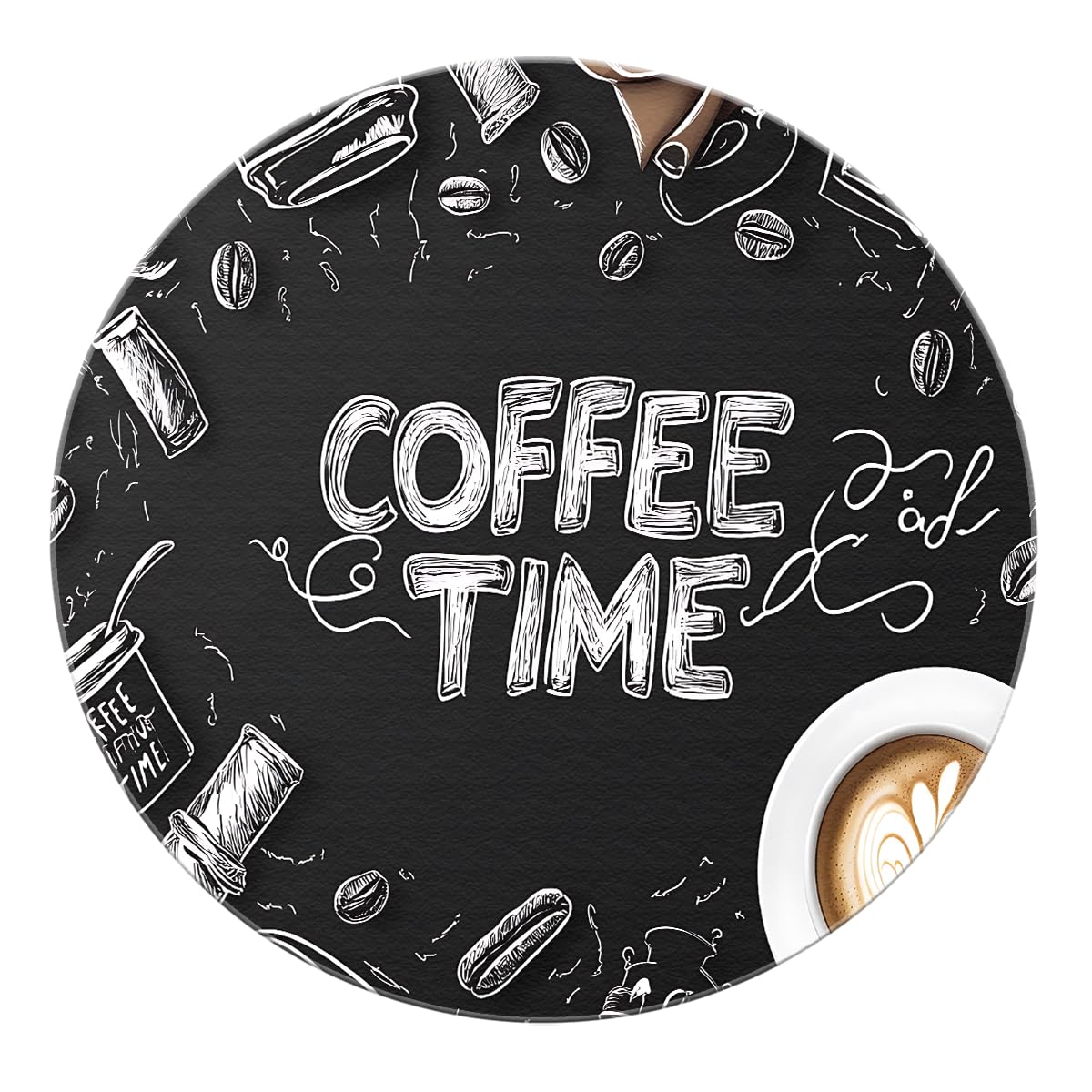 Kaffeekreis-Teppich 200cm Runde Innentürmatte