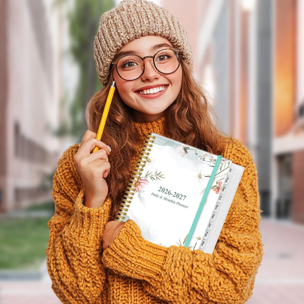 Agenda giornaliera 2026 con pagina intera al giorno - Agenda giornaliera e mensile 2026 da gennaio 2026 a dicembre 2026, planner giornaliero 2026 con 12 mesi di tabelle, 21,6 x 27,9 cm, fiori rosa