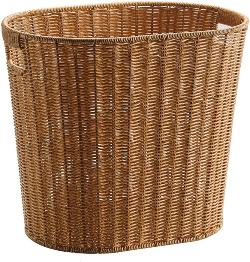 Dirty Clothes Basket Imitation Rattan Dirty Clothes Basket Hotel Bathroom Laundry Basket Dirty Clothes Storage Basket (Braun 41.5 * 29.5 * 36cm)