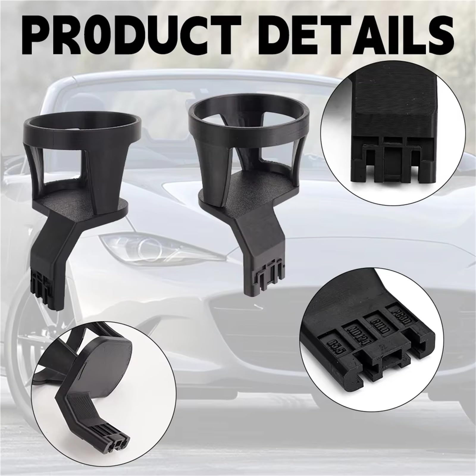Auto Getränkehalter Kompatibel Mit FIAT for 124 for Spider 2-teiliges Kaffeetassenhalter-Set, Getränkehalter Mit Klebeband
