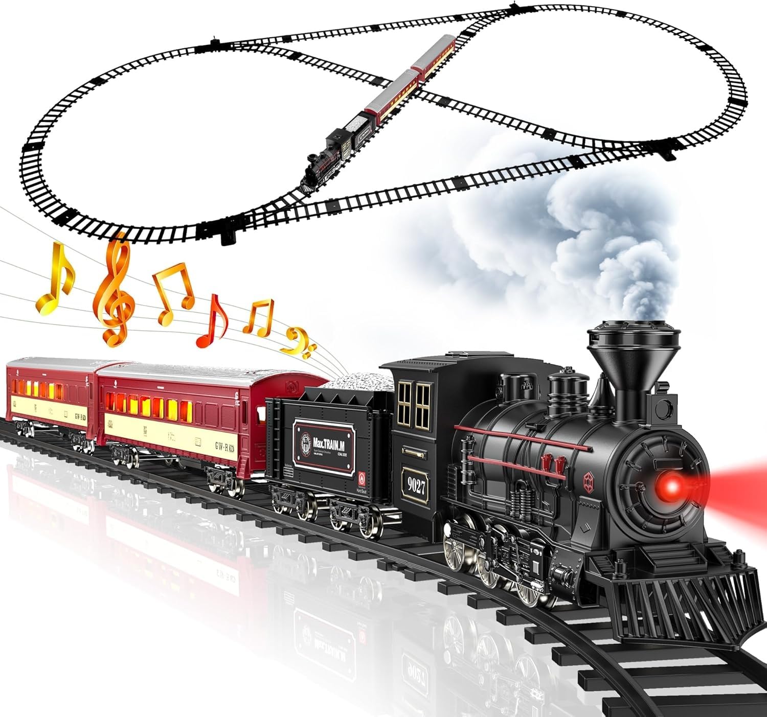 Hot Bee Set Di Trenini, Treno in Metallo Con Binari Di Lusso E Passeggeri Luminosi, Set Di Trenini Natalizi Da Mettere Sotto L'albero Con Fumo, Luci E Suoni, Per Bambini Dai 3 Anni in Su