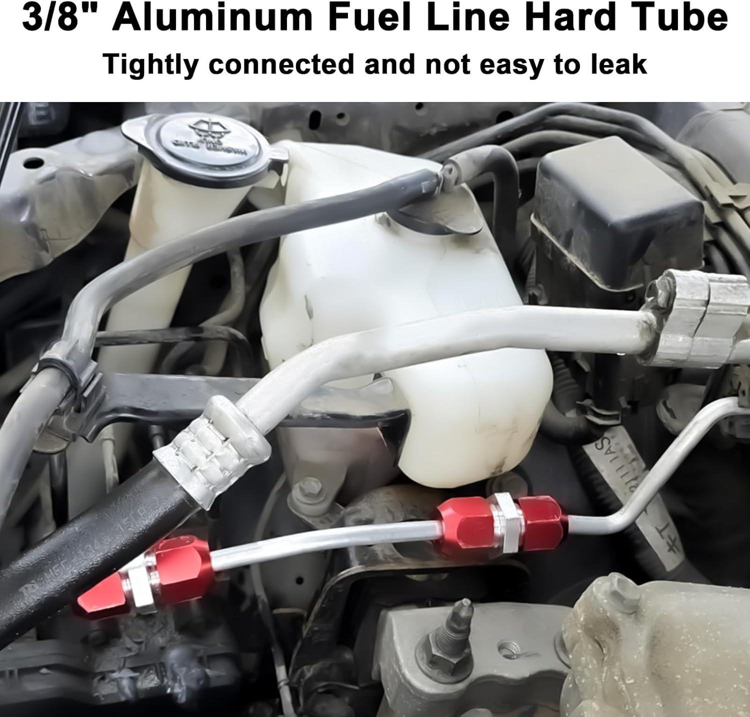 Aluminium Hard 3/8" Fuel Line, 50FT 1060 Grade Aluminium Tubing for Brake Line, Metal Gas Line, Refrigeration Equipment, [Wall Thickness:0.063"]