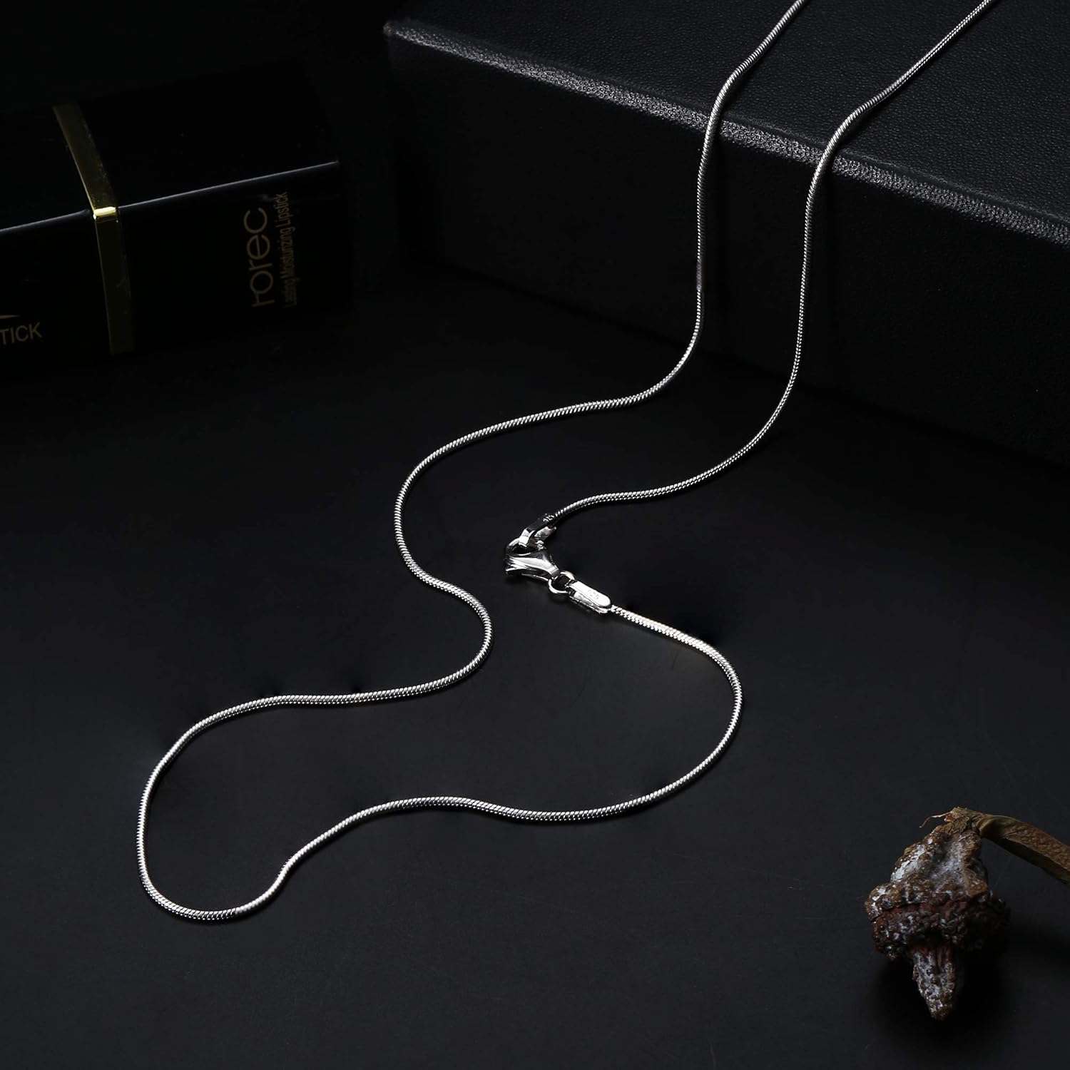 MILACOLATO 925 Sterling Silver Chain Necklace for Women Men 1MM Solid Round Snake Chain Necklace Rhodium Plated Durable Italian Silver Necklace Chain Jewelry - Lobster Clasp - 16"-24" - Image 7
