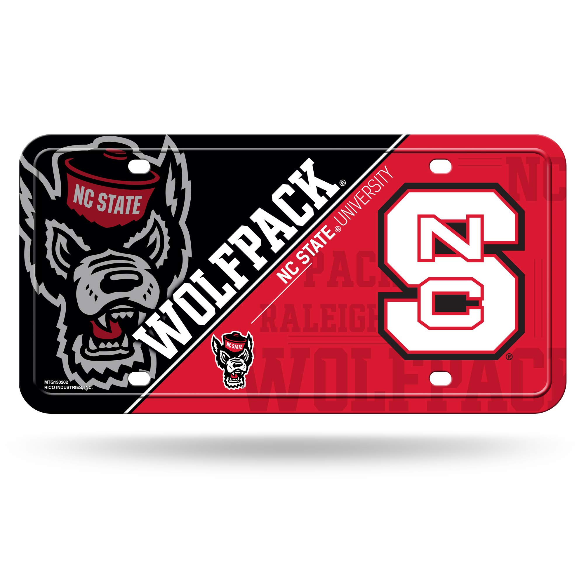 Rico Industries NCAA Metal License Plate Tag, North Carolina State Wolfpack