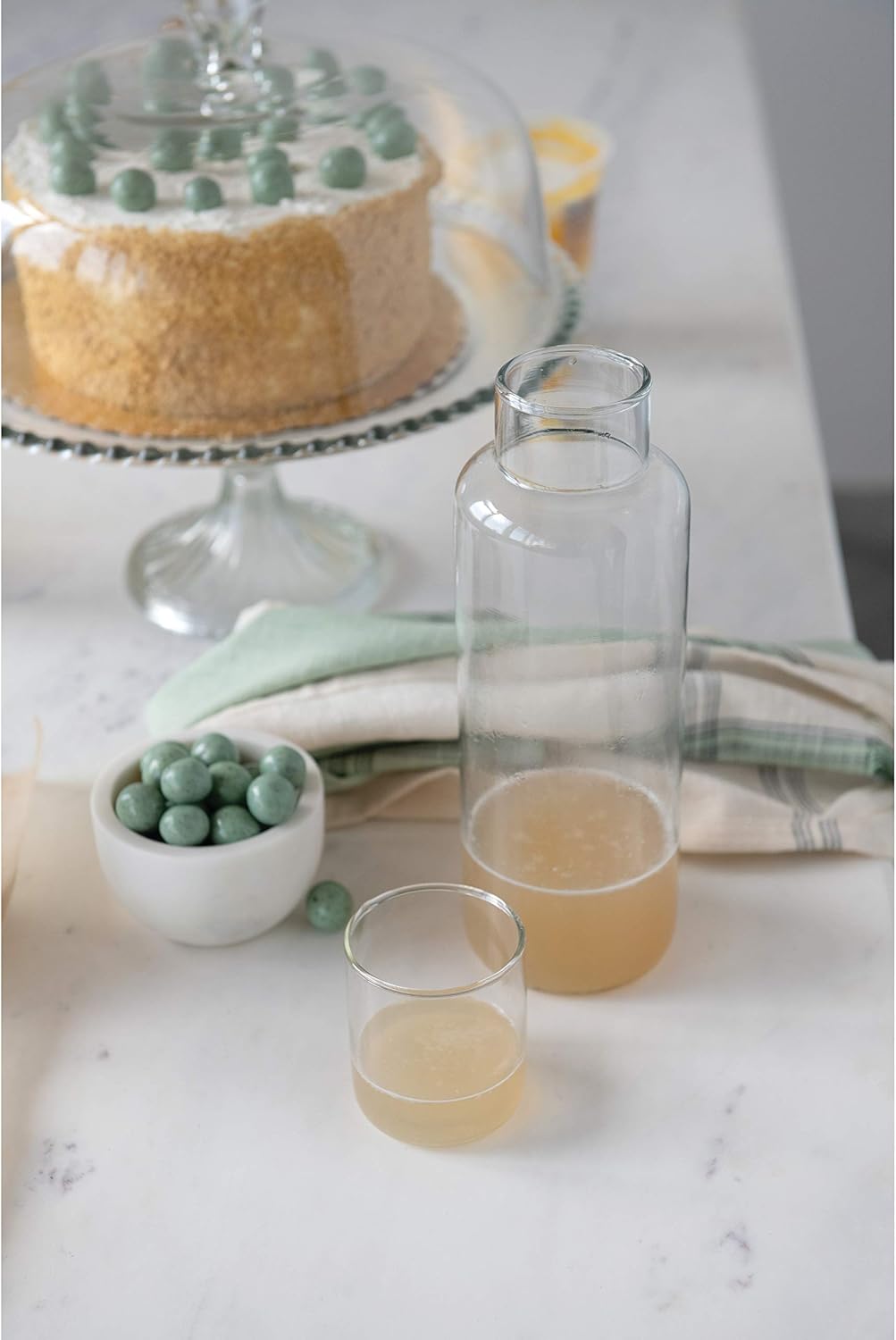 Creative Co-Op Recycled Glass (Set of 2) Decanter, Clear (DF3660)