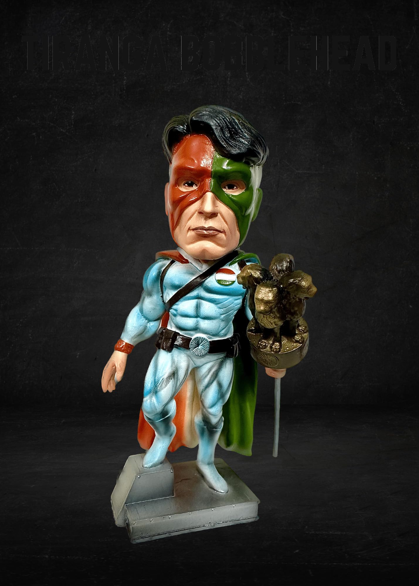 Raj Comics by Sanjay GuptaRaj Comics By Sanjay Gupta Tiranga Hand Painted Bobble Head Limited Edition The Art of Heroism